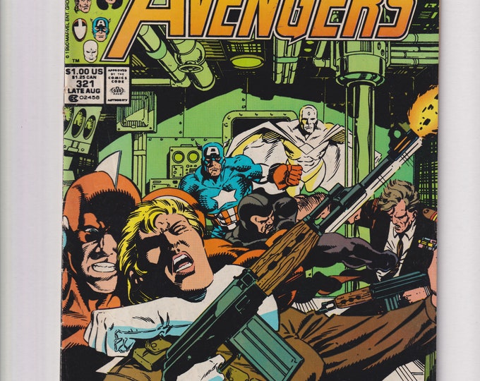 Avengers Vol. 1 No. 321 Late August 1990 Marvel The Crossing Line Strike Force(Comic: Science Fiction, Superheroes)