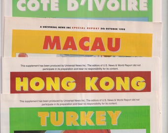 Universal News Special Report: Turkey, Hong Kong, Macau, Kazakhstan, Cote D'Ivoire - 1998 Magazine Supplements