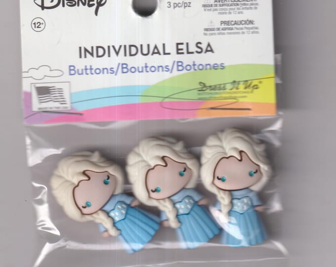 Disney's Frozen Princess Elsa Buttons  Set of 3 (Craft, Sewing) 2024