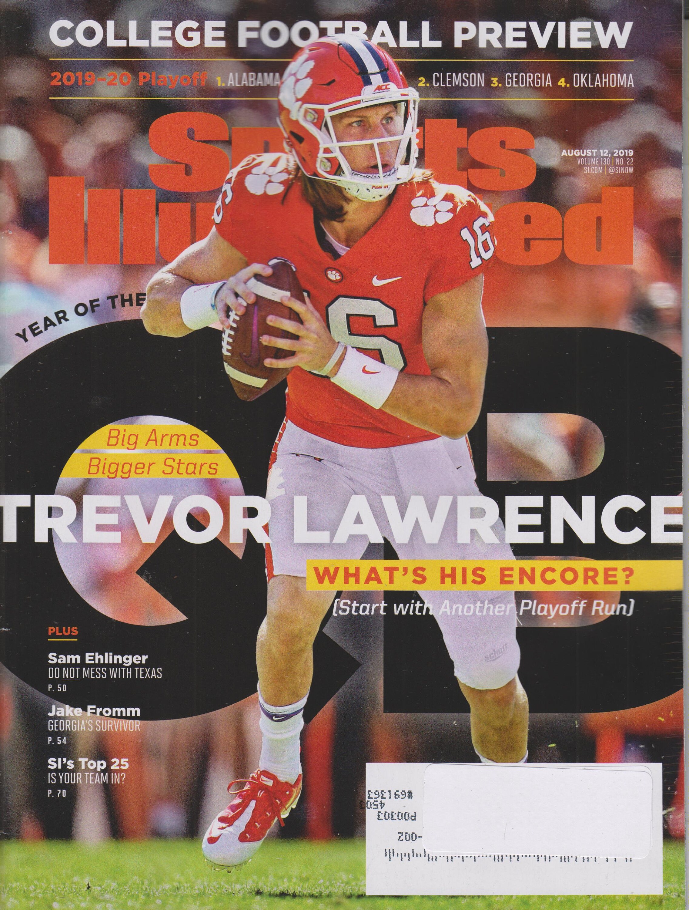 Sports Illustrated August 12, 2019 Trevor Lawrence College Football