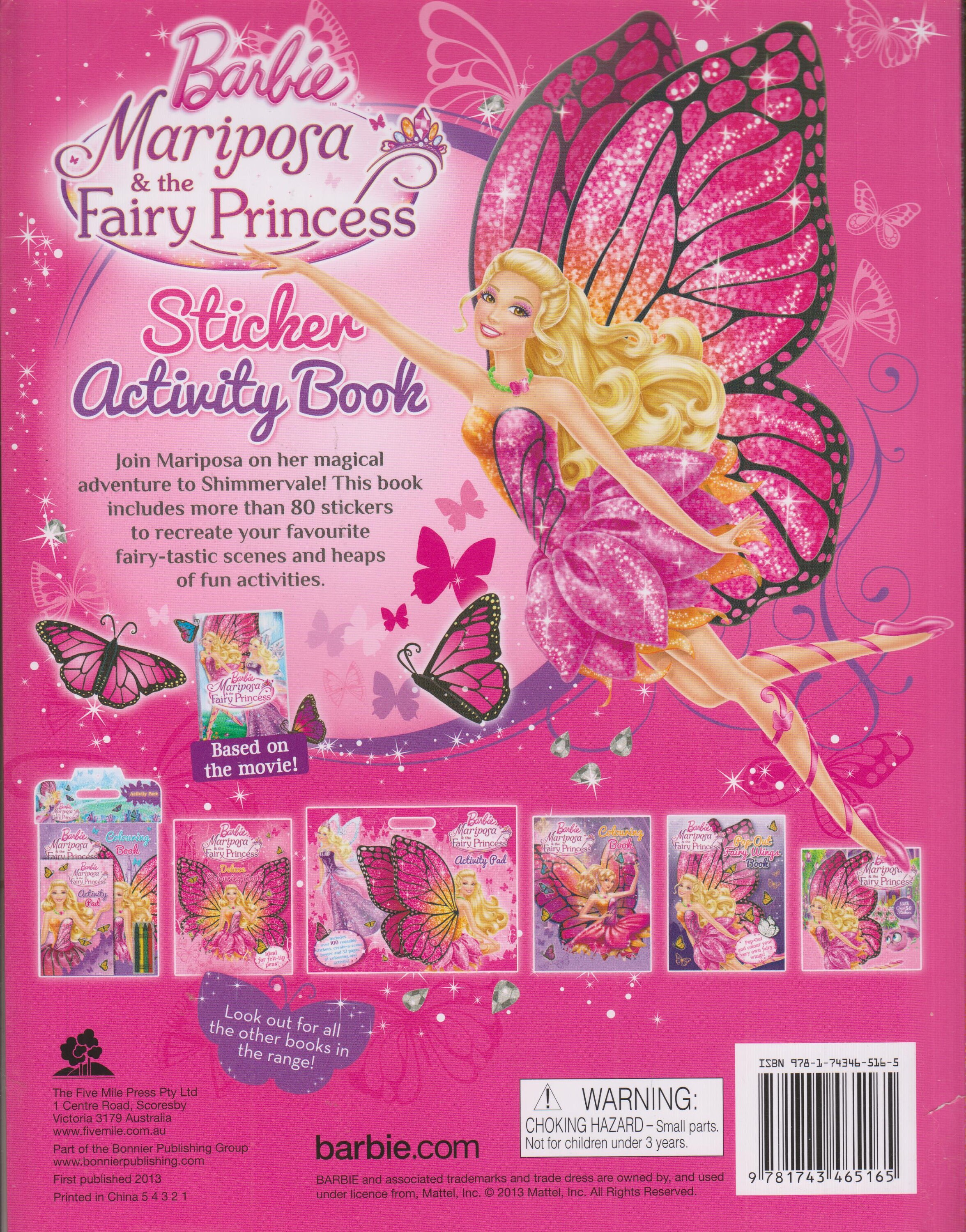 barbie mariposa full movie on Barbie Mariposa The Fairy Princess Sticker Activity Book Softcover Children S Barbie 2013