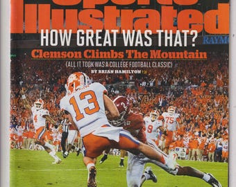 Sports Illustrated January 16, 2017 Champs Clemson Climbs The Mountain. How Great Was That? (Magazine: Sports, Football)
