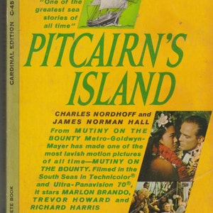 Pitcairn&#39;s Island by Charles Nordhoff and James Norman Hall (Marlon Brando Cover) (Paperback, Adventure, Movie Tie-In) 1962