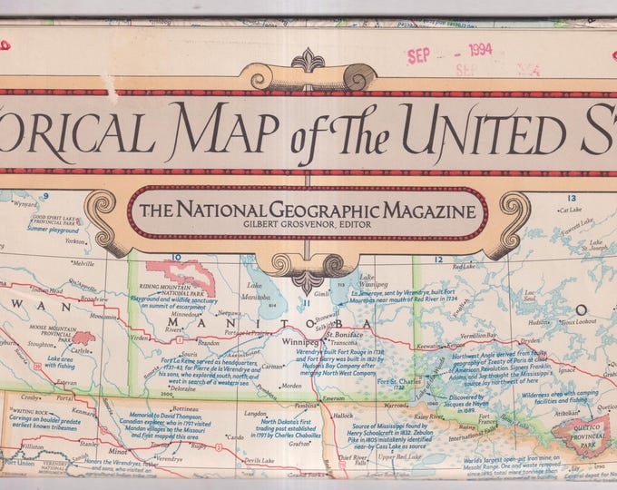 Historical Map of The United States  National Geographic June 1953 (Vintage Map)