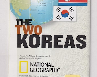 Korean War Vintage National Geographic Map - July 2003 Two Koreas