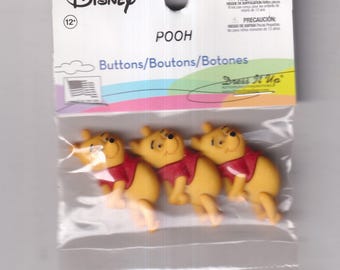 Disney's Winnie The Pooh  Set of 3 Buttons (Craft, Sewing) 2024