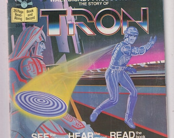 Vintage Disney's Tron Book and Record Set (1982)