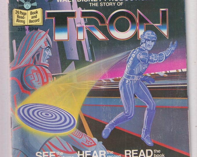 Walt Disney The Story of Tron (Book and Record)  (Paperback: Children's Picture Book, Read Along) 1982