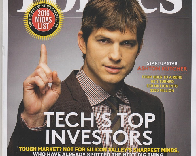 Forbes April 19, 2016 Ashton Kutcher Tech's Top Investors, Best Employers, MLB Teams (Magazine: Business, Finance)