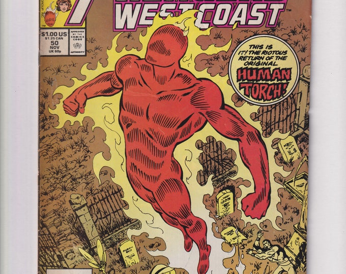 West Coast Avengers Vol 2 No 50 November 1989 Return of the Human Torch (Comic: Science Fiction, Superheroes)