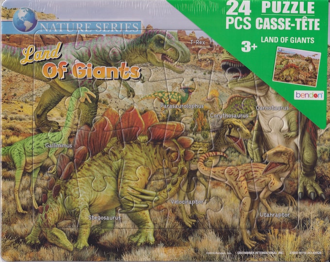 Dinosaurs & Magical Garden Set of 2 Children's  24-Piece Puzzles (Children's Puzzles):