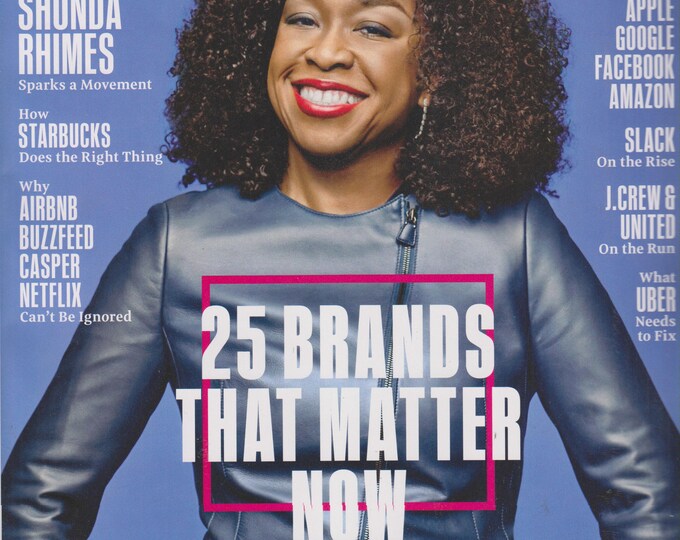 Fast Company September 2017 Shonda Rhimes Sparks a Movement - 25 Brands That Matter (Magazine, Business)