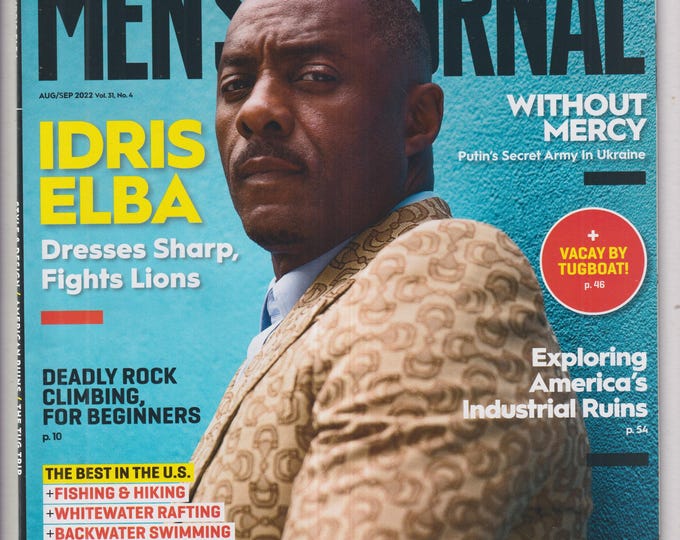 Men's Journal August September 2022 Idris Elba Dresses Sharp, Fights Lions   (Magazine: Men's)