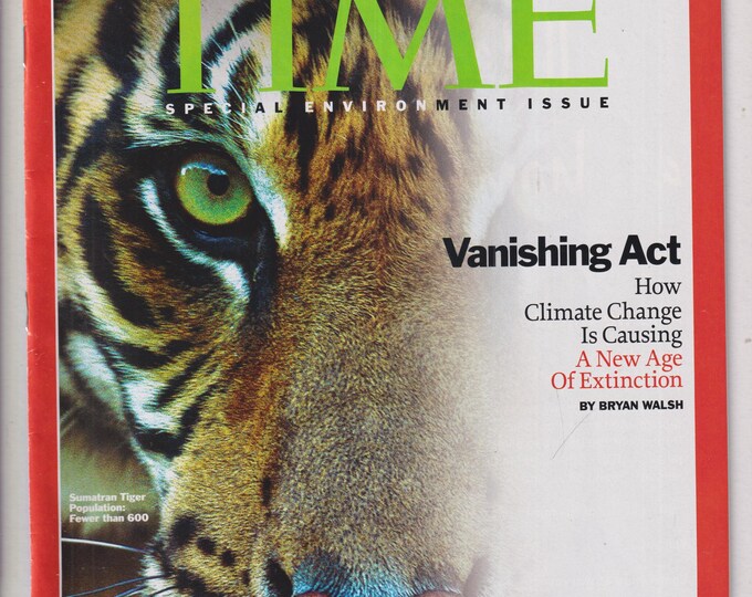 Time April 13, 2009 Vanishing Act - How Climate Change is Causing A New Age of Extinction, (Magazine: Current Events, Politics)