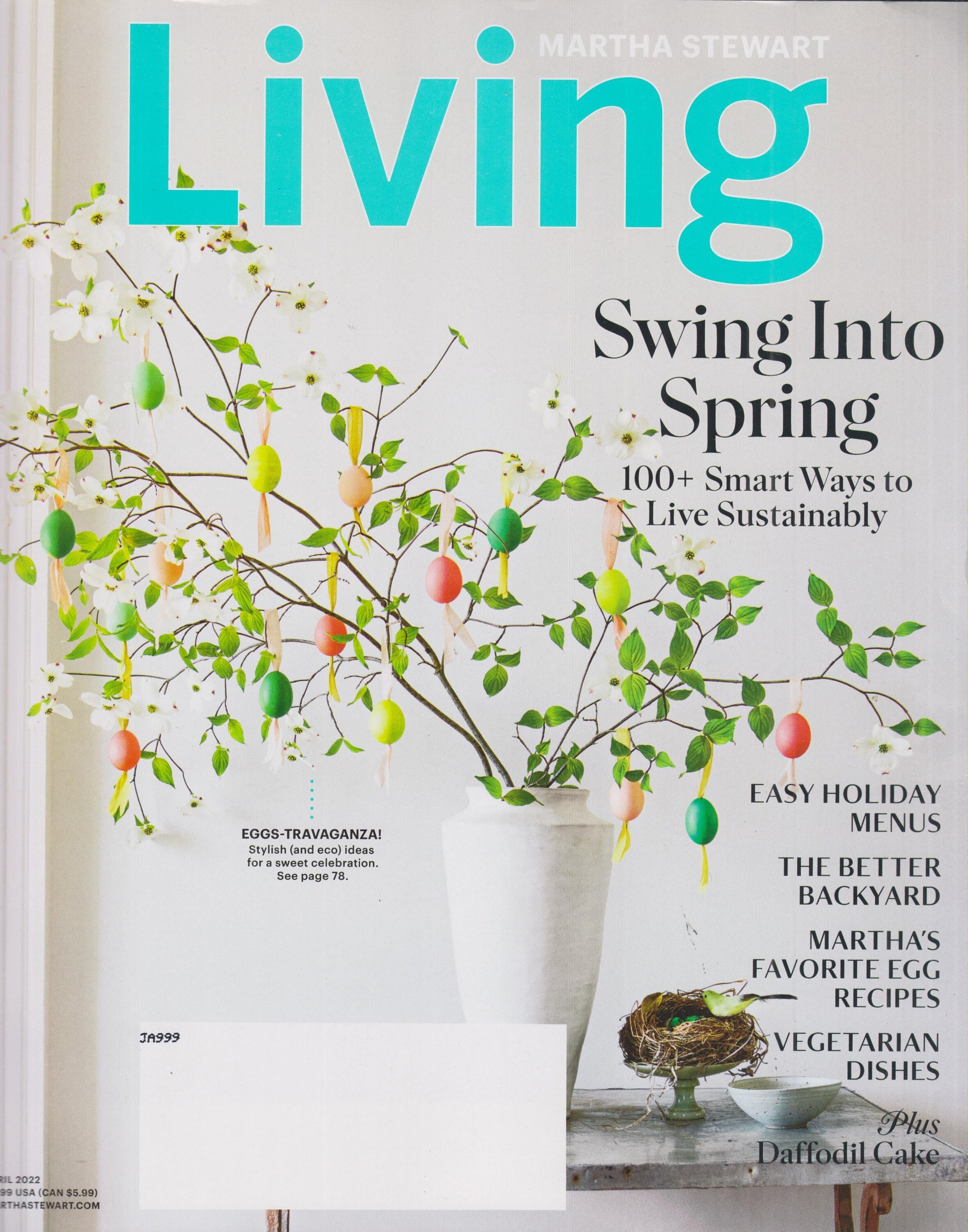 Martha Stewart Living April 2022 Swing Into Spring, Easy Holiday Menus
