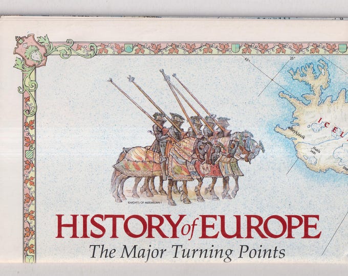 History of Europe  Major Turning Points /Europe National Geographic Map December 1983 (Vintage Map)