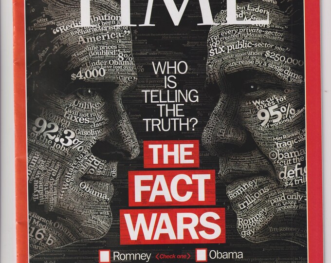 Time October 15, 2012 Romney and Obama, The Fact Wars, Palestinian Hope, New Disrupters (Magazine: Current Events, Politics)