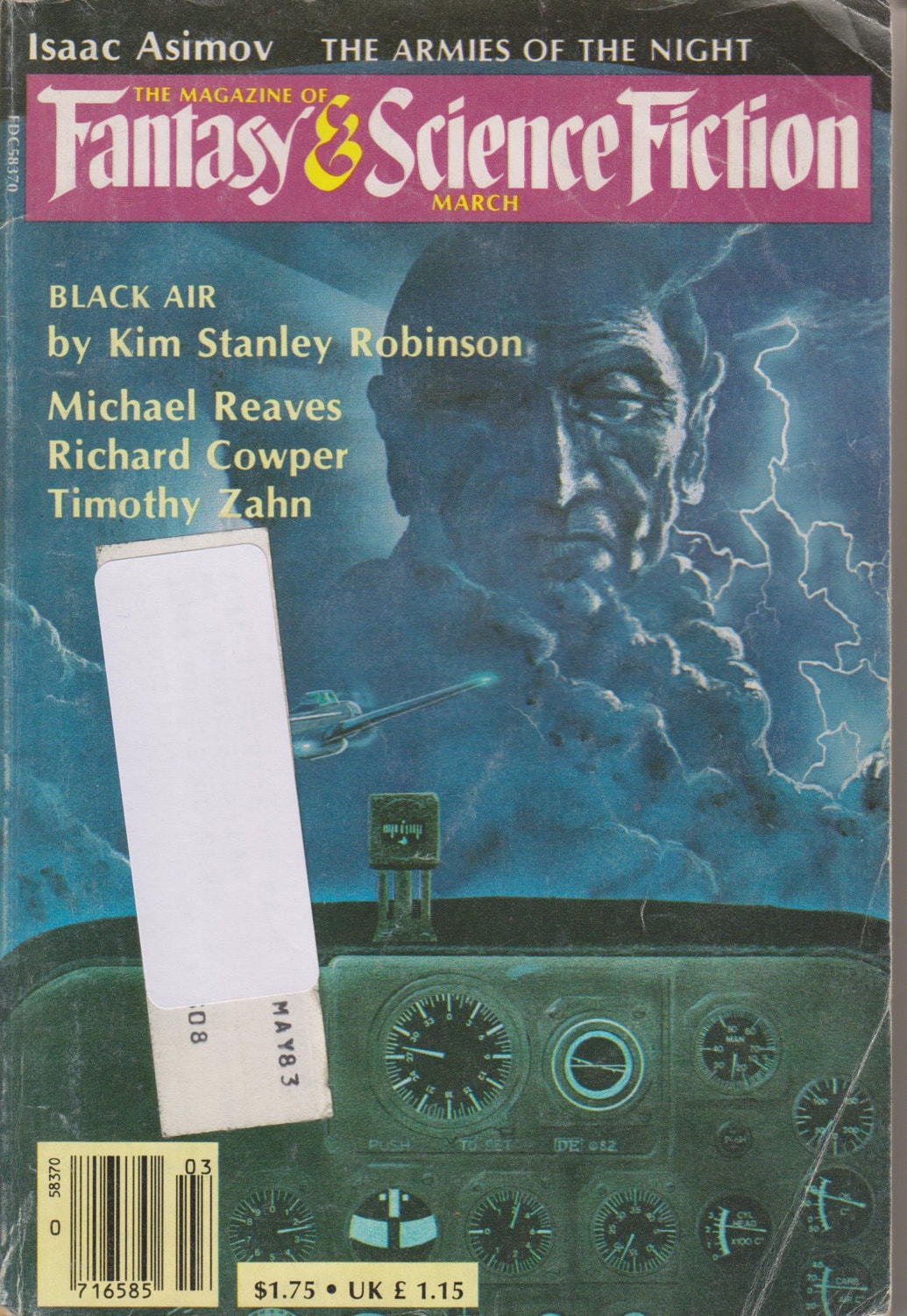 Fantasy & Science Fiction Magazine March 1983 Black Air by Kim Stanley