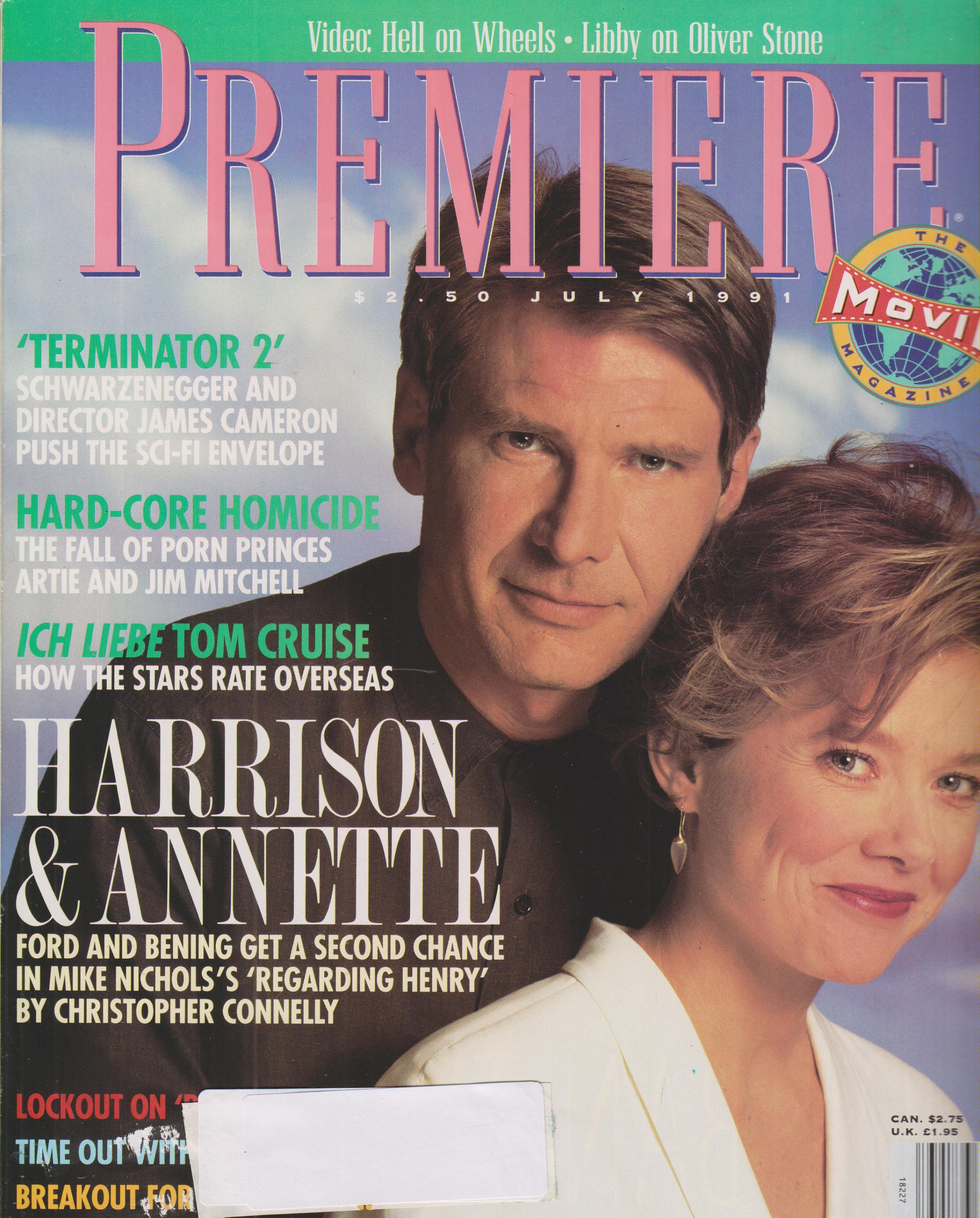 Annette Porn - Premiere July 1991 Harrison Ford & Annette Benning (Magazine:  Entertainment, Movies)