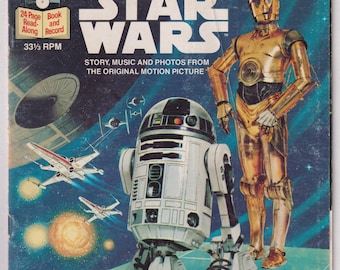Vintage 1979 Star Wars Read Along Book #450 (Juvenile Science Fiction Softcover and Record)