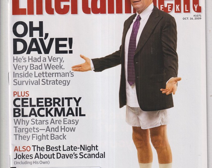 Entertainment Weekly October 16, 2009 David Letterman, Celebrity Blackmail, Where The Wild Things Are  (Magazine: Music, Film, Celebrities)