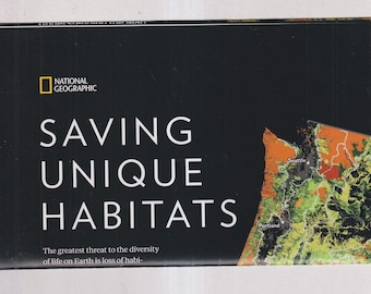 Saving Unique Habitats / Dreaming Green (Case Study: Ulster County NY) National Geographic Map December 2016 (Vintage Map)
