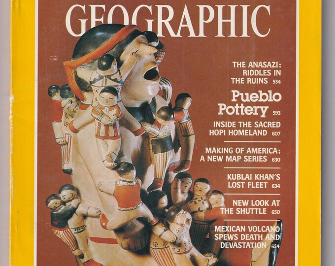 National Geographic  November 1982 The Anasazi, Pueblo Pottery, Kublai Khan's Lost Fleet, The Shuttle (Magazine: Nature, Geography)