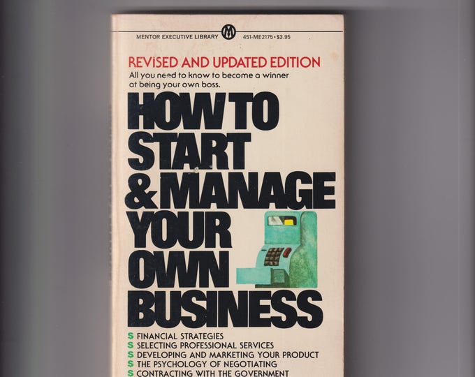 How to Start &Manage Your Own Business by Gardiner G, Greene (Paperback: Nonfiction, Business) 1983
