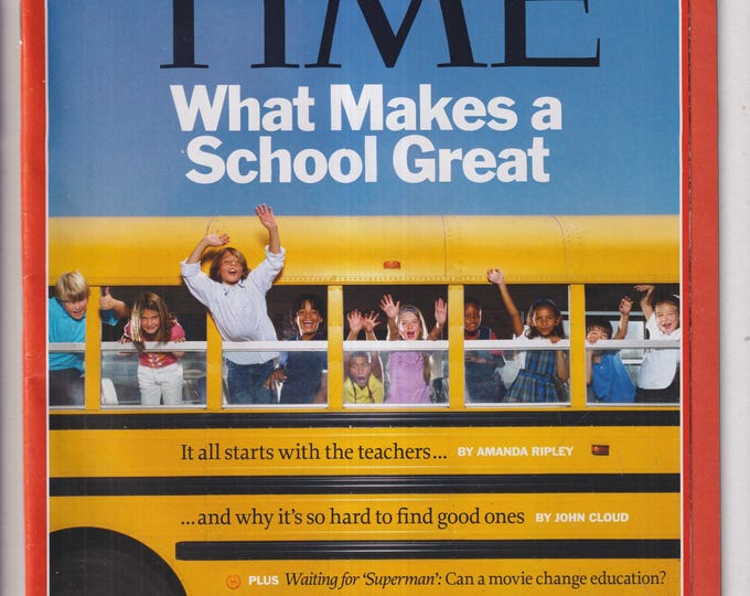 Time September 20, 2010 What Makes a Great School, Special National Service Issue, 16 Pages on Education (Magazine: Current Events,Politics)