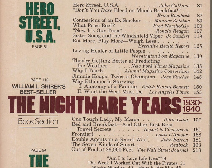 Reader's Digest May 1985 The Nightmare Years 1930-1940; Hero Street USA; The Man Who Wouldn't Jump (Magazine: General Interest)