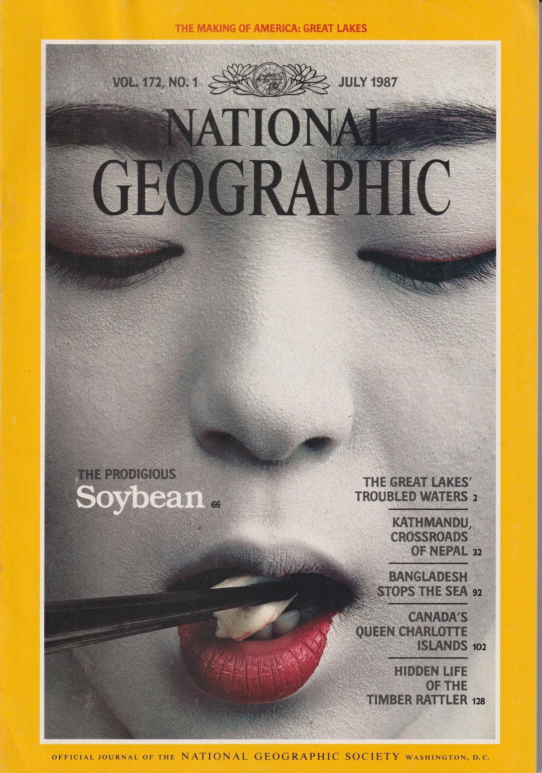 National Geographic and Map July 1987 the Prodigious Soybean, Great ...