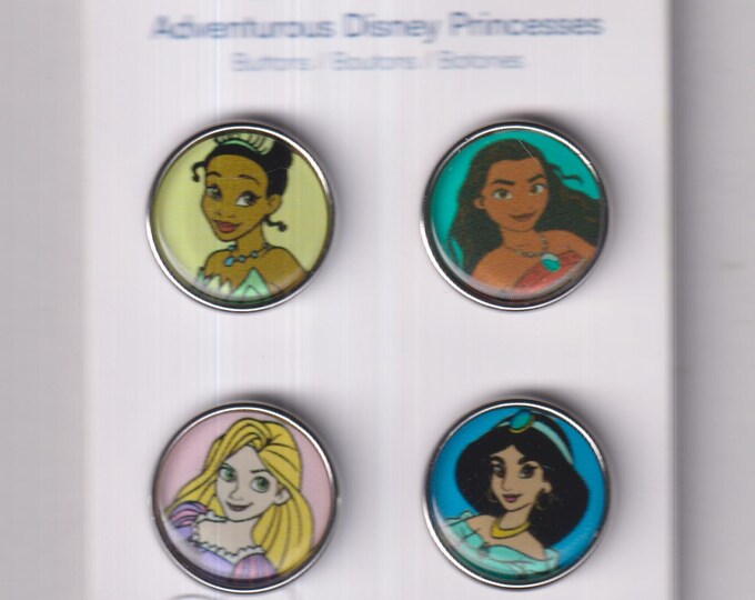 Disney's Princesses  Set of 4 Buttons   (Craft, Sewing) 2024  (Craft, Sewing) 2024