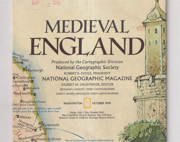 Medieval England and British Isles National Geographic Map October 1979 (Vintage Map)