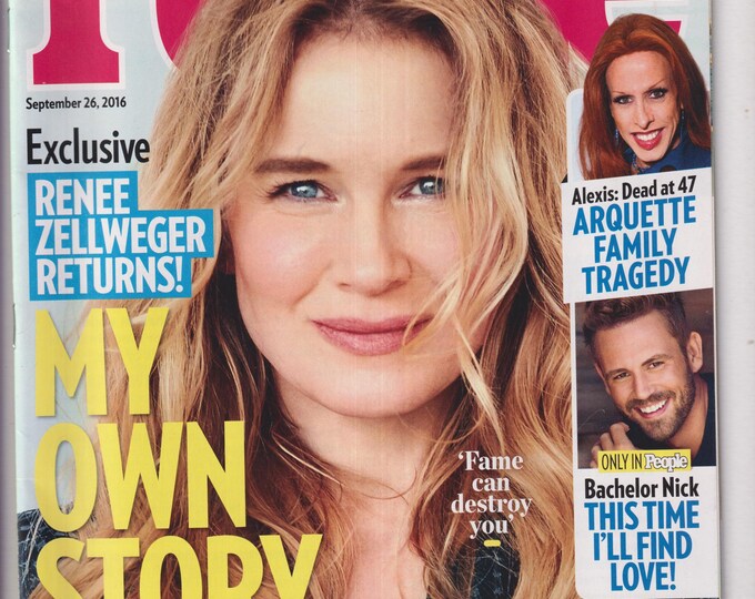 People September 26, 2016 Rene Zellweger, Alexis Arquette, Bachelor Nick Viall (Magazine: Celebrity, Gossip)