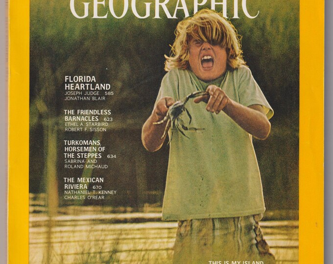 National Geographic and map  November 1973 Florida; Barnacles, Turkomans, Mexico, Tangier Island  (Magazine: Nature, Geography) 1973