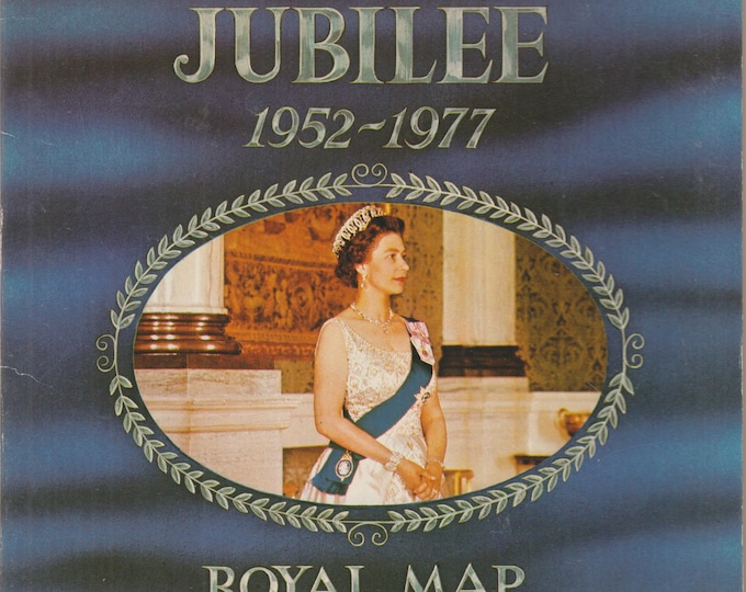 Queen Elizabeth Silver Jubilee 1952-1977 Royal Map of Succession (Fold-out Map of Royal Lineage) 1977