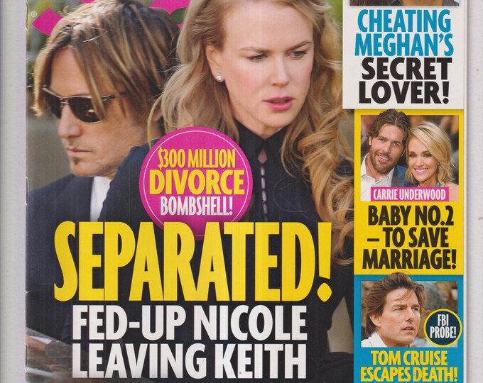 Star August 28, 2017 Keith Urban, Nicole Kidman, Meghan Markle, Carrie Underwood, Tom Cruise (Magazine: Celebrity, Gossip)