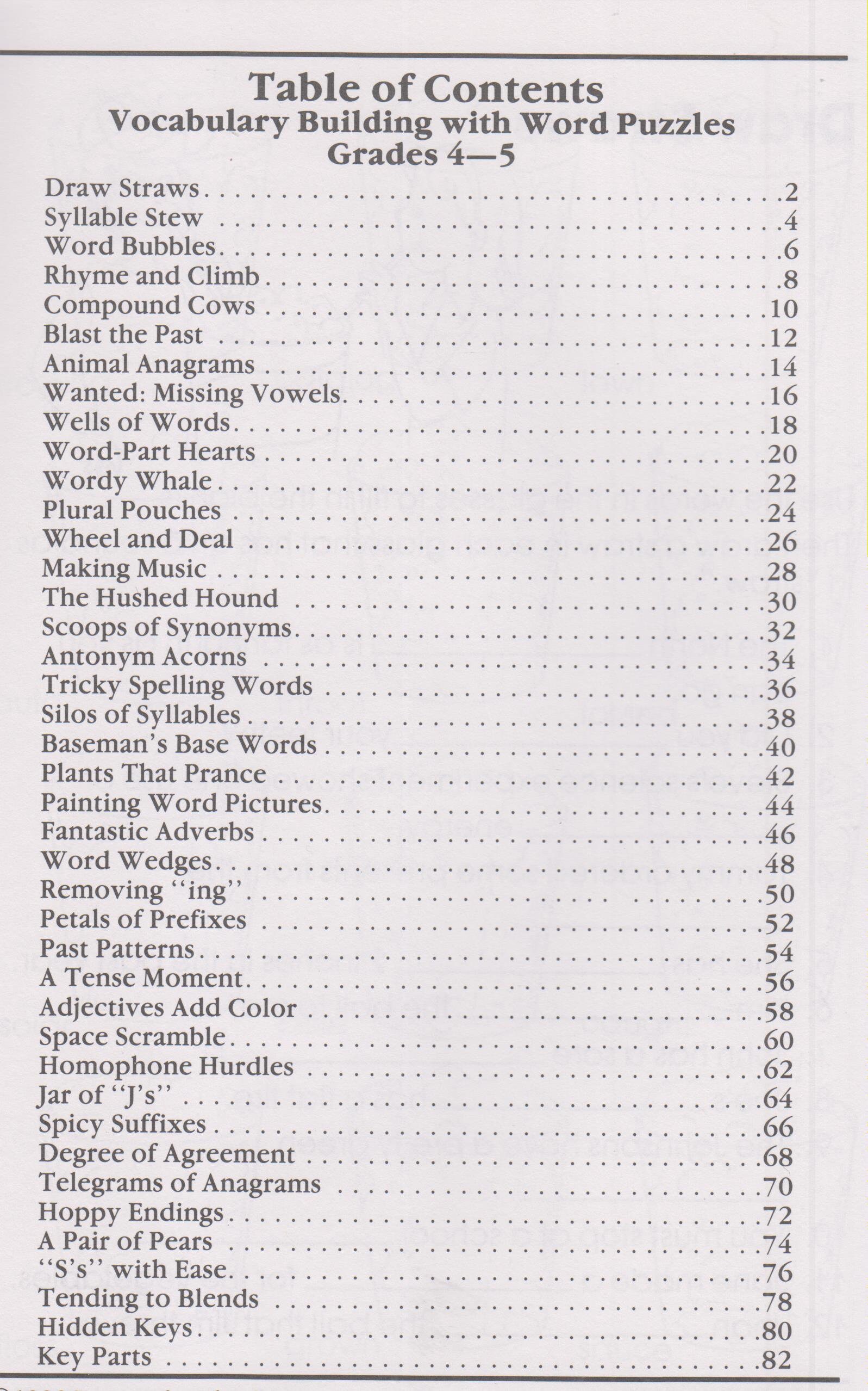 vocabulary building with word puzzles grades 4 5 staple bound