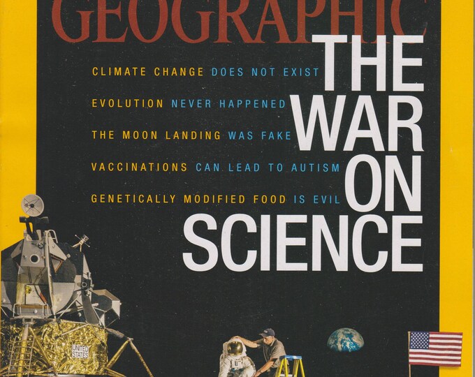 National Geographic March 2015 The War on Science,, Climate Change, Evolution, Moon Landing, Vaccinations (Magazine: General Interest)
