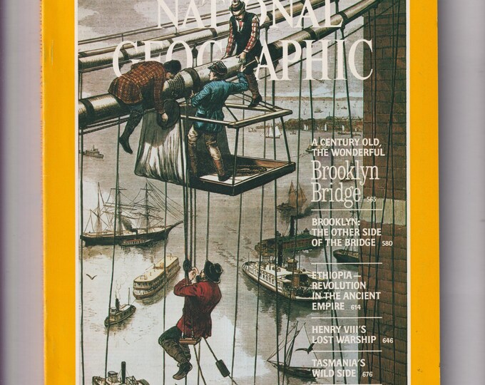 National Geographic May 1983 Brooklyn Bridge, Brooklyn, Ethiopia, Henry VIII's Lost Warship, Tasmania (Magazine: Nature, Geography, History)