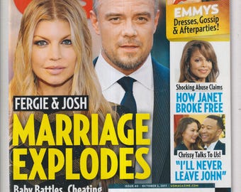 US Weekly October 2, 2017 Fergie, Josh Duhamel, The Emmys, Janet Jackson, Chrissy Teigen, DWTS's Cheryl  (Magazine: Celebrity, Gossip)