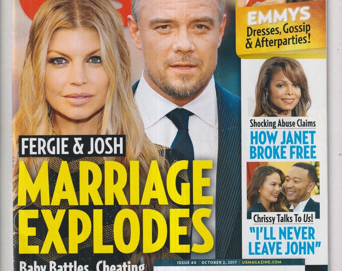 US Weekly October 2, 2017 Fergie, Josh Duhamel, The Emmys, Janet Jackson, Chrissy Teigen, DWTS's Cheryl  (Magazine: Celebrity, Gossip)