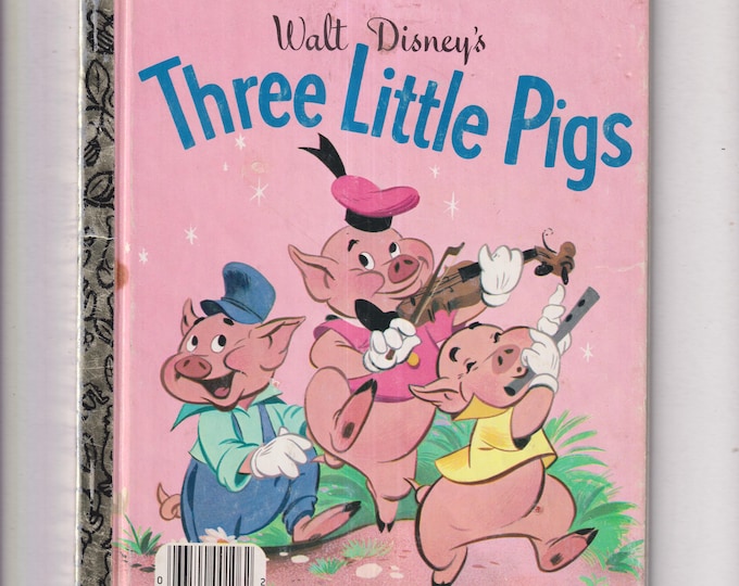 Walt Disney's Three Little Pigs Little Golden Book #106.53 (Hardcover: Children's Picture Book)  1980s