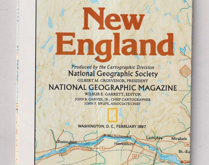 New England / The Making of America New England National Geographic Map February 1987 (Vintage Map)