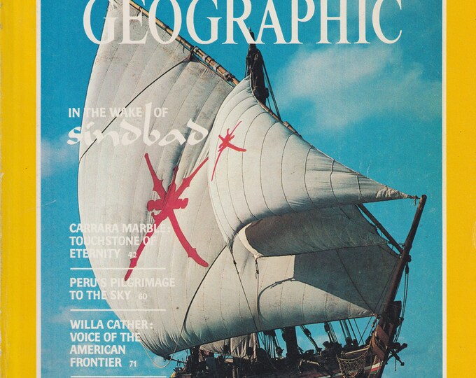 National Geographic July 1982 In The Wake of Sindbad, Carrara Marble, Willa Cather, The Ivory Coast, Maya  (Magazine: General Interest)