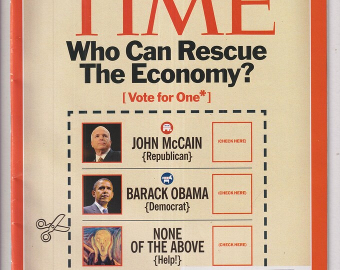 Time October 6, 2008 Who Can Rescue The Economy, Michelle Obama, Environmental Heroes (Magazine: News, Current Events)