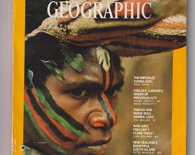 National Geographic January 1972 Everglades, Chelsea, Nambas, Climbing Fish, Belize (Magazine: Nature, Geography)