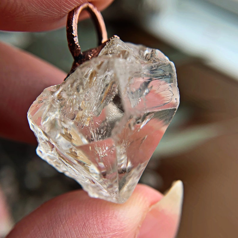 Clear Quartz Point Copper Necklace