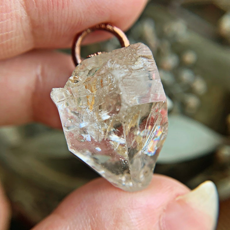 Clear Quartz Point Copper Necklace