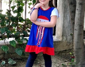 Girls' Croatian Jellyfish Dress, Embroidered Cotton Tunic
